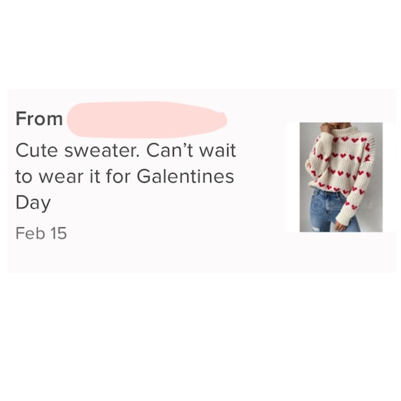 Hearts Print Red on Beige Knit Pullover Sweater Long Sleeve - Picture 8 of 16